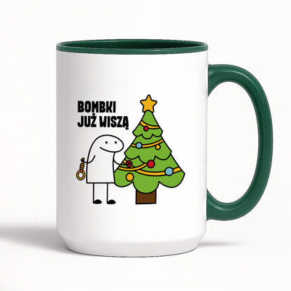 Kubek świąteczny mem "Bombki już wiszą"