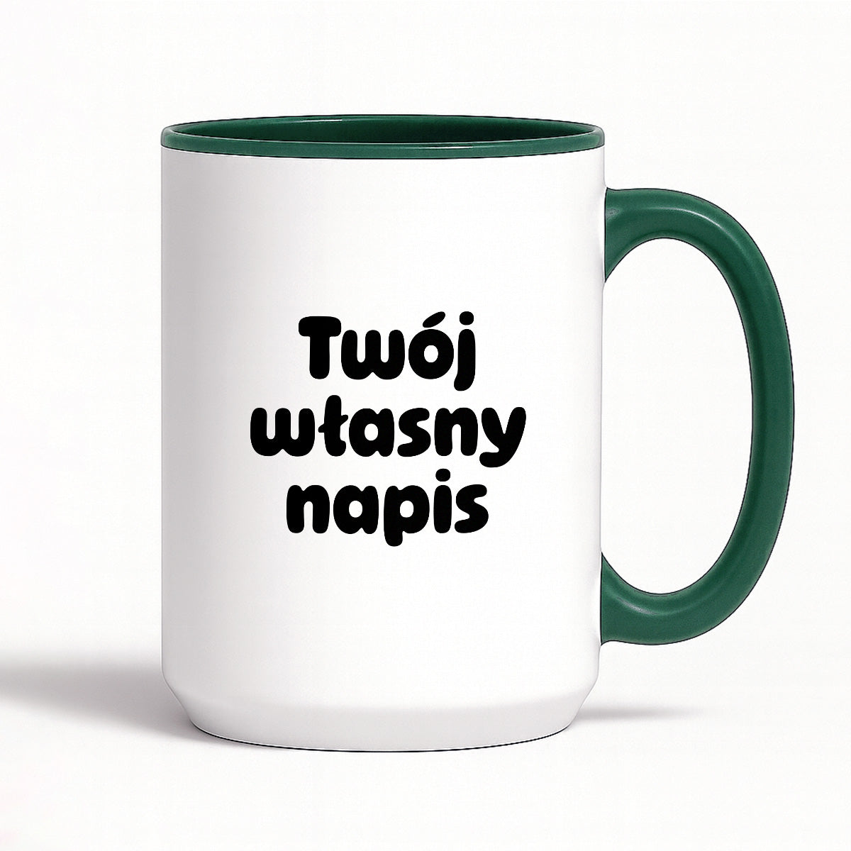 Kubek spersonalizowany z własnym napisem III - CZARNY NAPIS