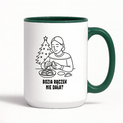 Kubek świąteczny z cytatem MAMY - "Bozia rączek nie dała?"
