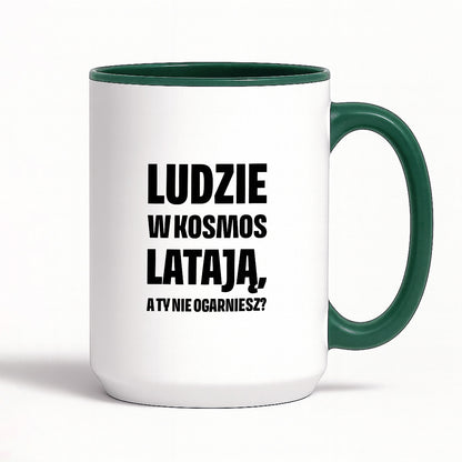 Kubek z nadrukiem - "Ludzie w kosmos latają"