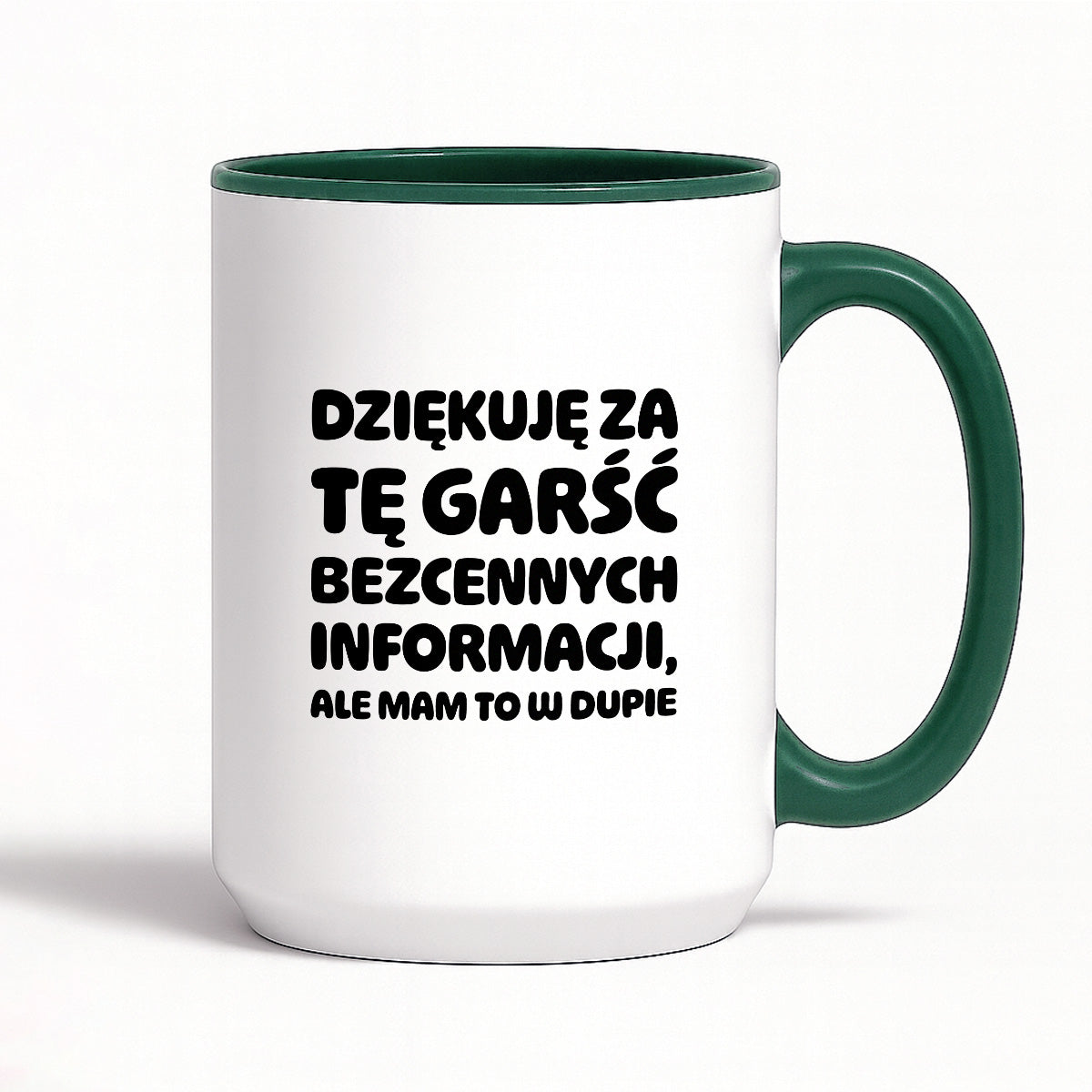 Kubek z nadrukiem - "Dziękuję za tę garść bezcennych informacji"