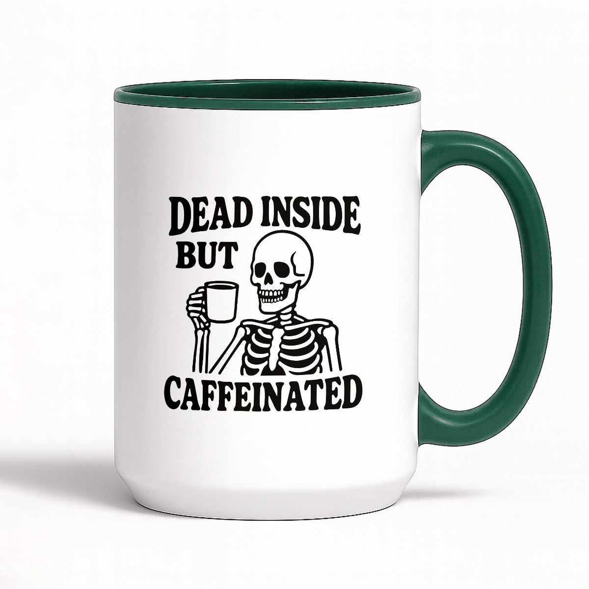 Kubek z nadrukiem "Dead inside but caffeinated"