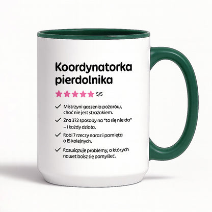Kubek z nadrukiem "Koordynatorka pierdolnika"