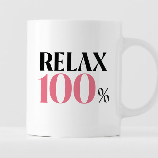 Kubek z nadrukiem "RELAX 100%"