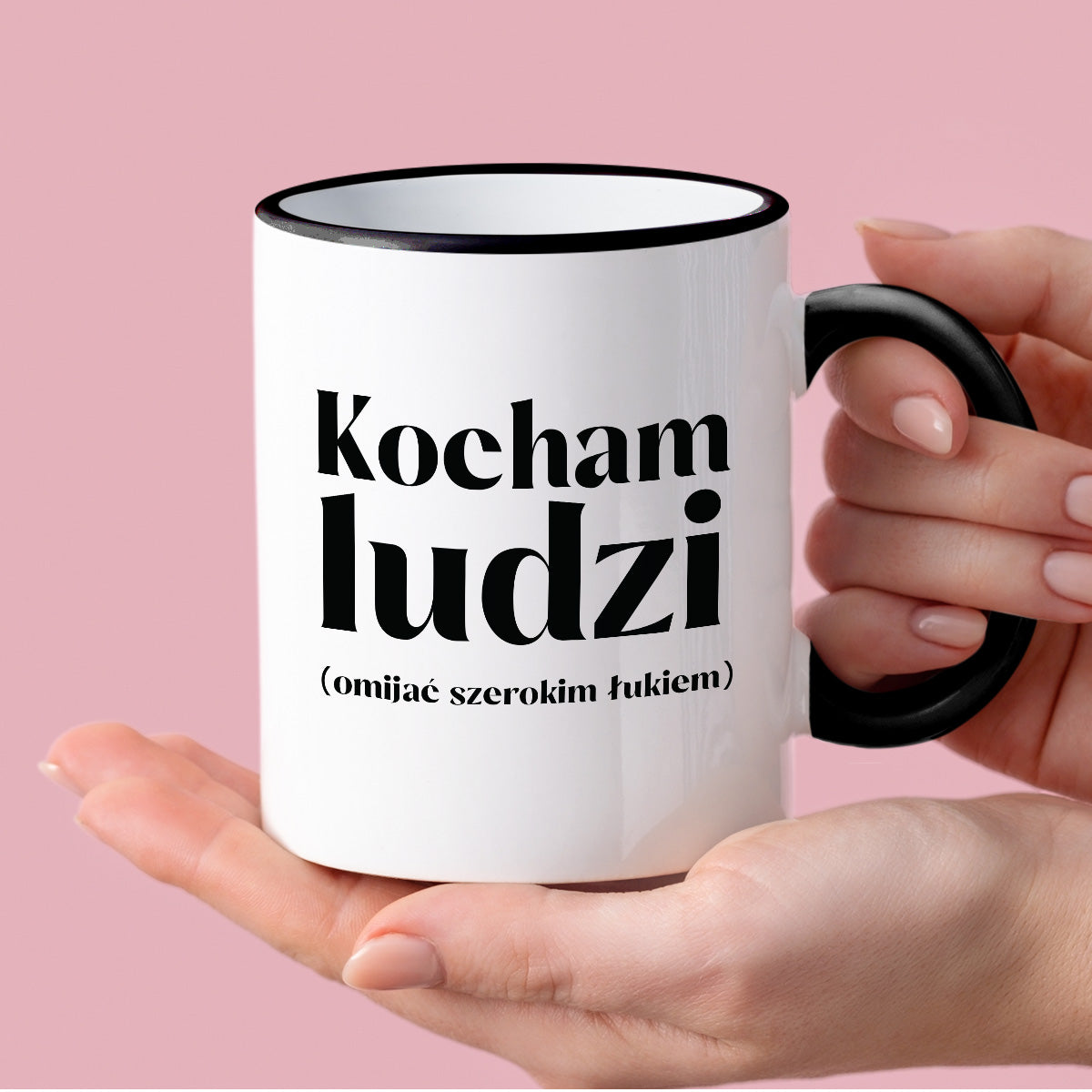 Kubek z nadrukiem "Kocham ludzi (omijać szerokim łukiem)"