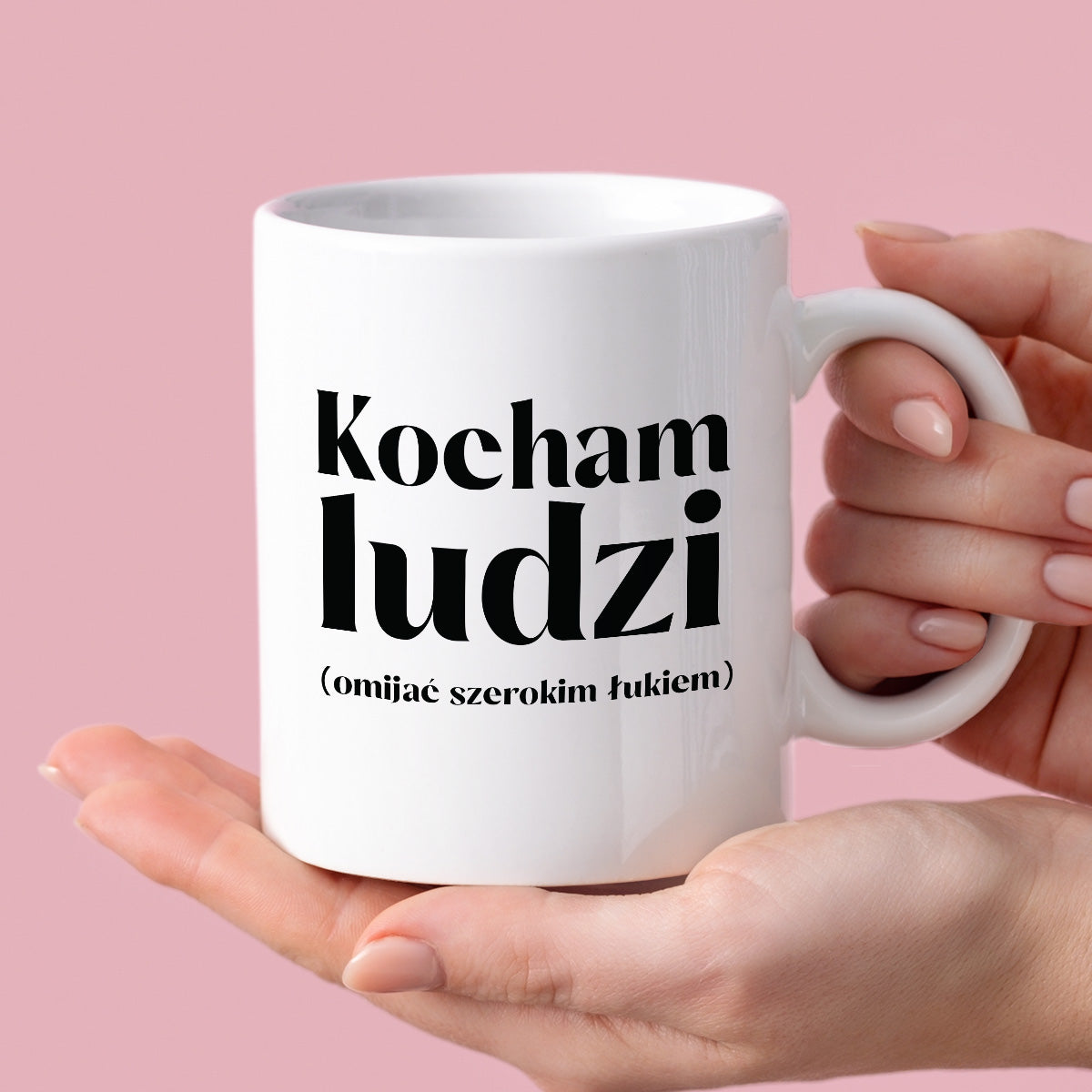 Kubek z nadrukiem "Kocham ludzi (omijać szerokim łukiem)"