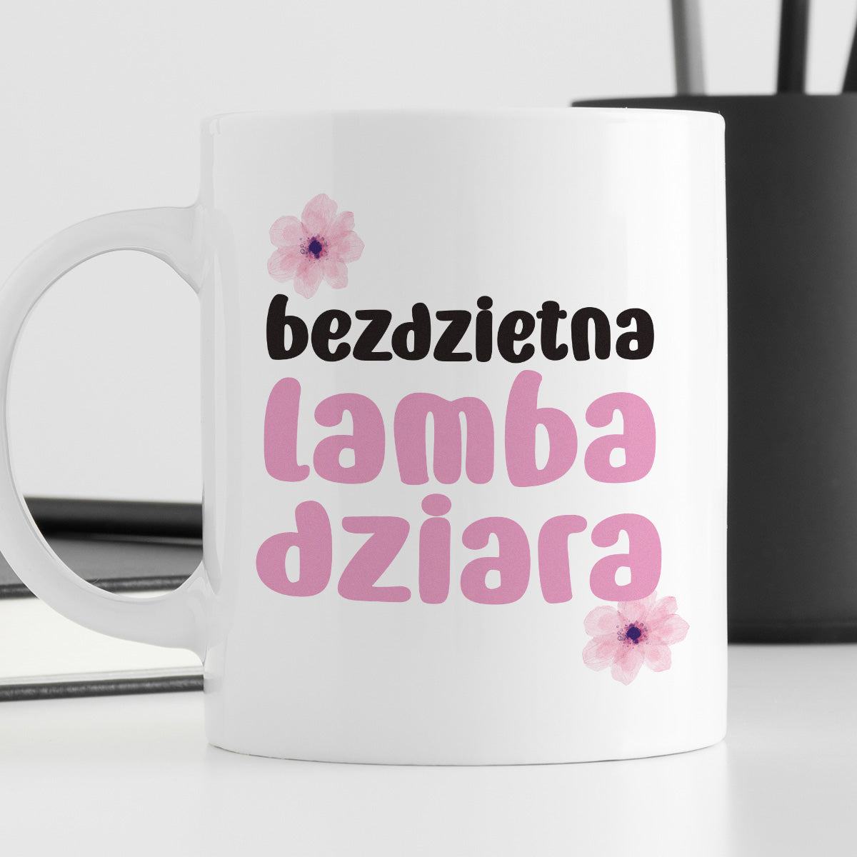 Kubek z nadrukiem "Bezdzietna lambadziara"