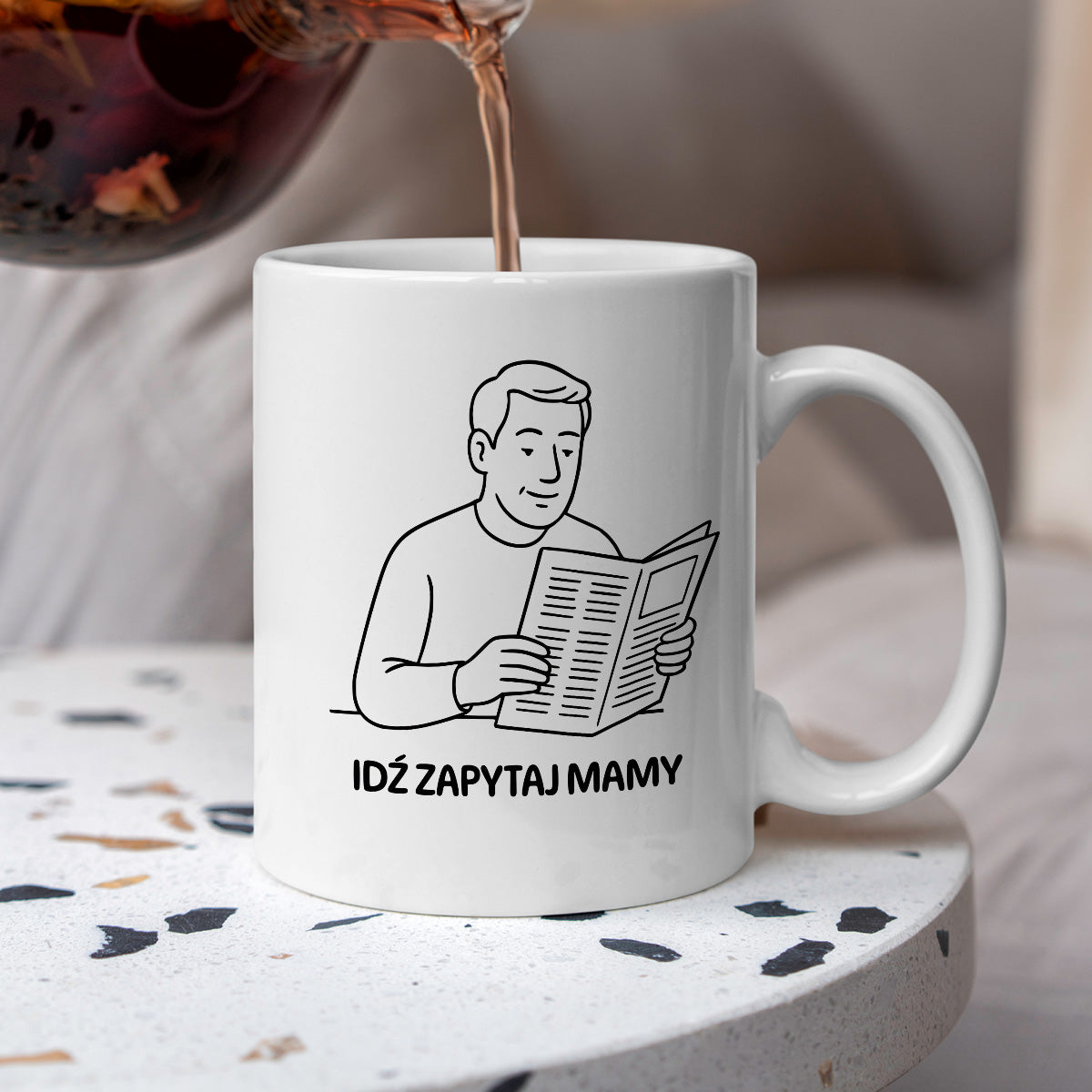 Kubek z nadrukiem "Idź zapytaj mamy" - Cytaty TATY - DZIEŃ TATY