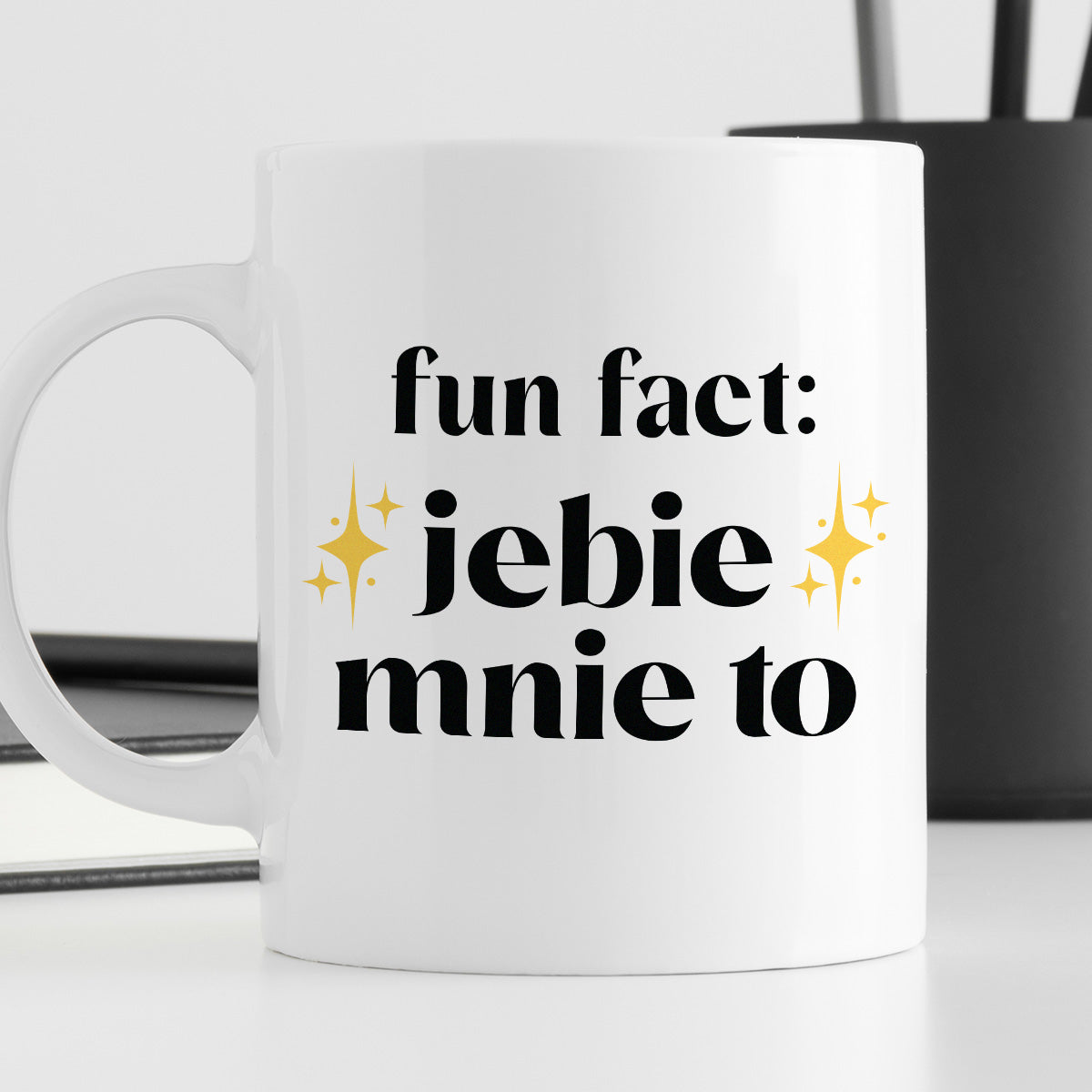 Kubek z nadrukiem "fun fact: jebie mnie to"