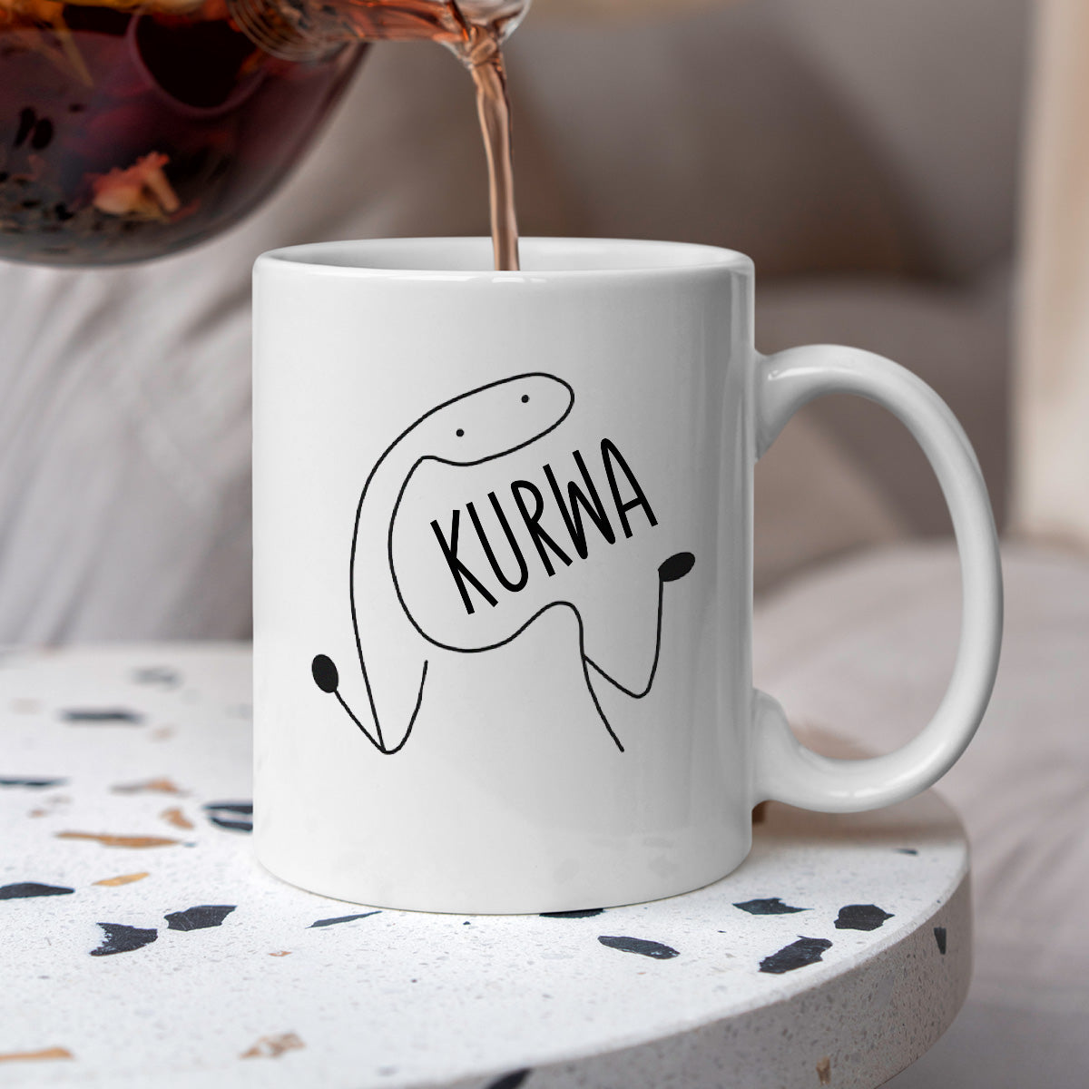 Kubek z nadrukiem "KURWA"