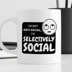 Kubek z nadrukiem "I’m not anti-social, I’m selectively social"
