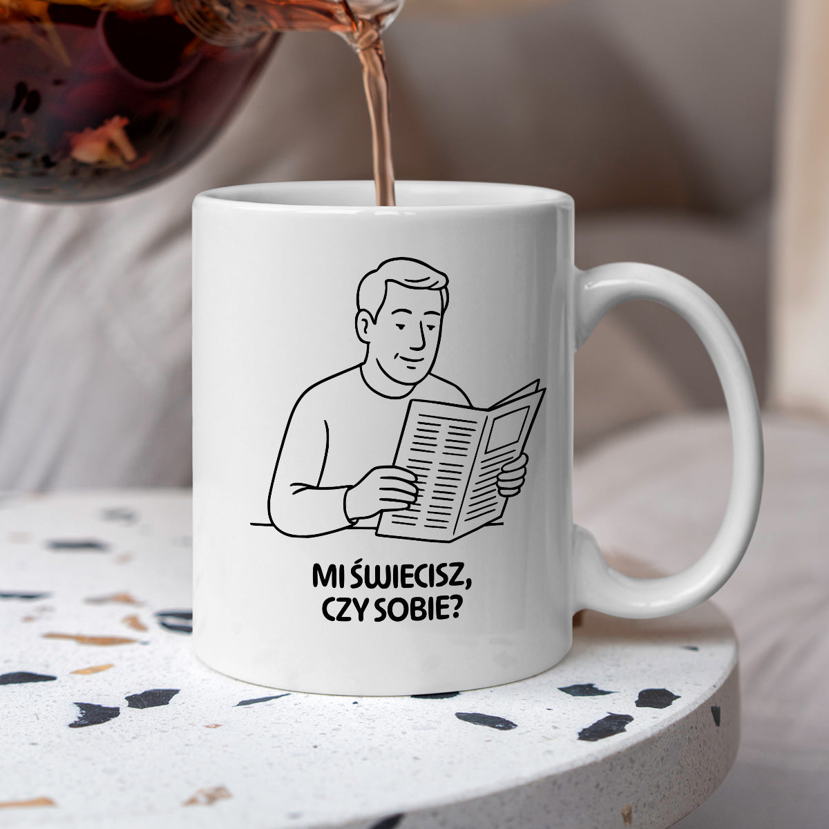 Kubek z nadrukiem "Mi świecisz czy sobie?" - Cytaty TATY - DZIEŃ TATY