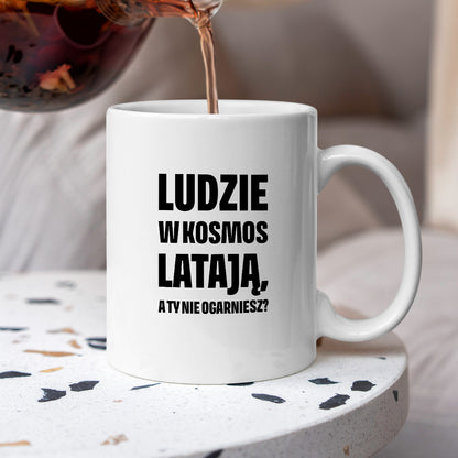 Kubek z nadrukiem - "Ludzie w kosmos latają"