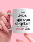 Kubek spersonalizowany z nadrukiem "Jesteś najlepszym chłopakiem (nie 
