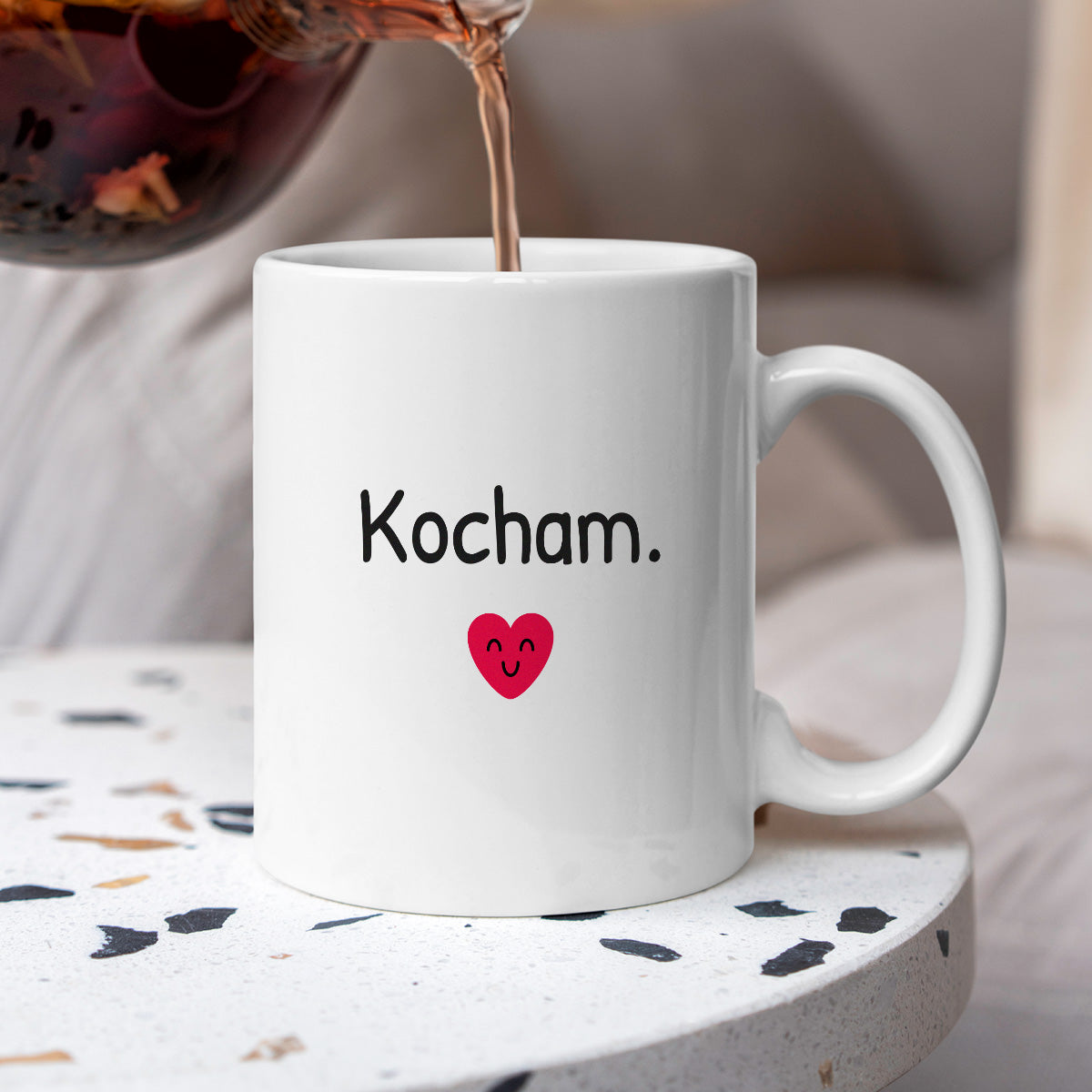 Kubek z nadrukiem - "Kocham."
