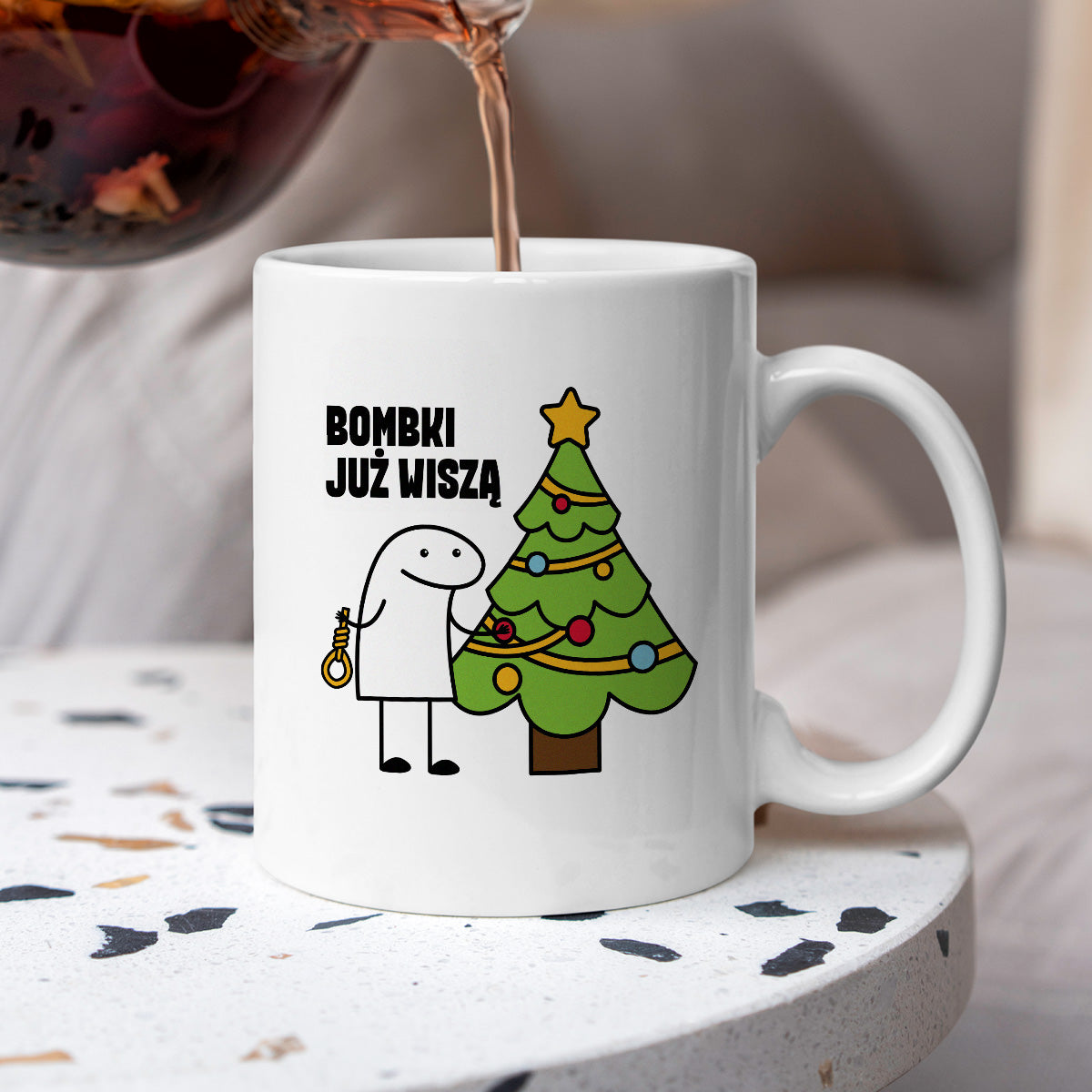 Kubek świąteczny mem "Bombki już wiszą"