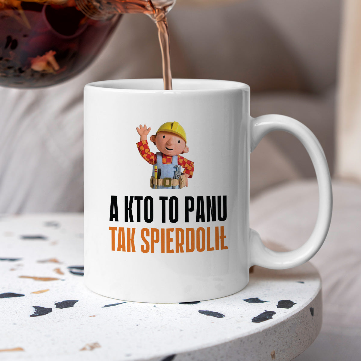 Kubek z nadrukiem "A kto to Panu tak spierdolił"