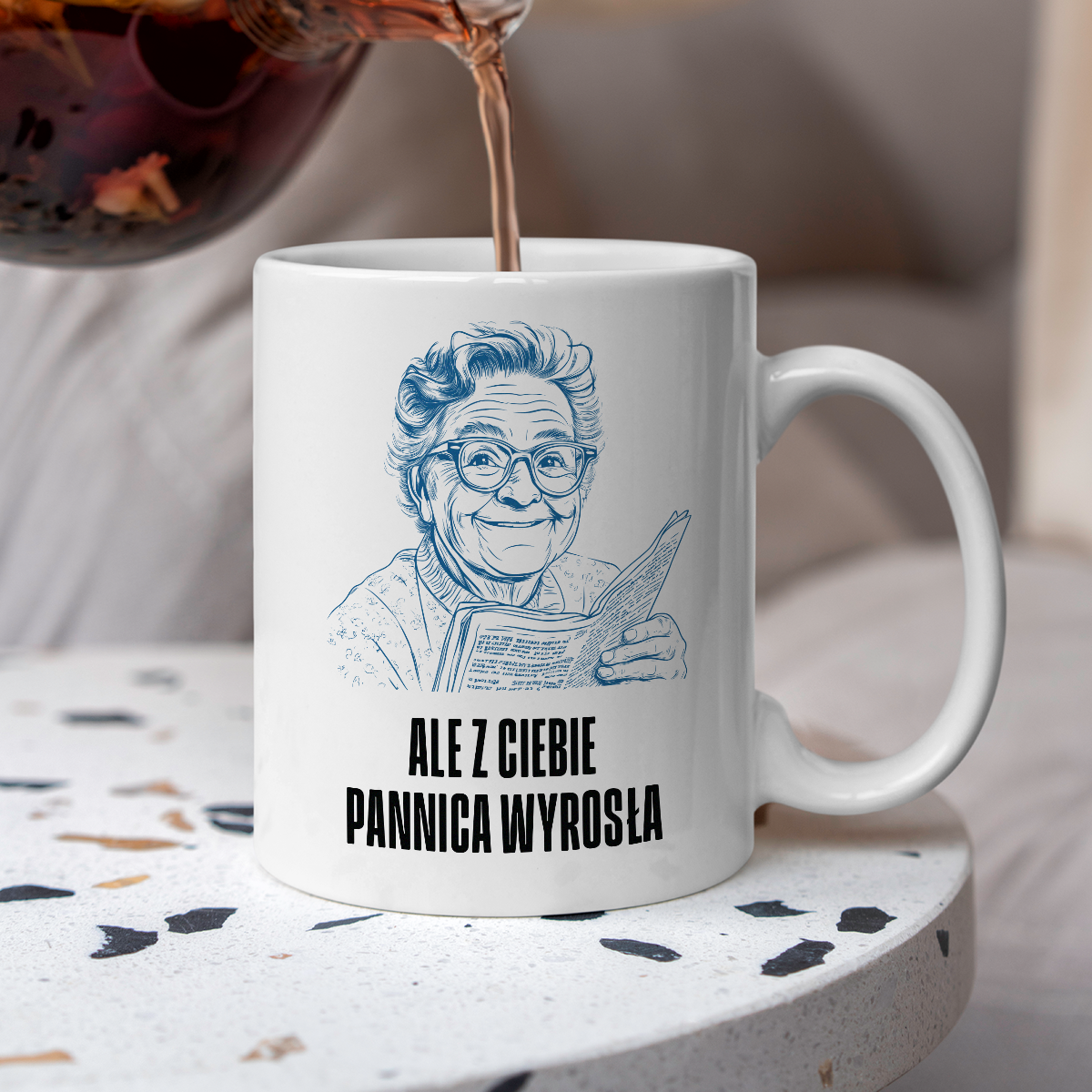 Kubek z cytatem Dziadka "Ale z Ciebie Pannica wyrosła"