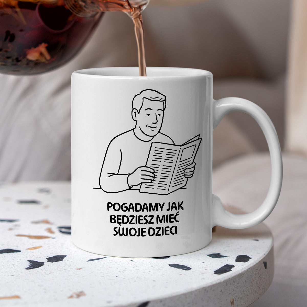 Kubek z nadrukiem "Pogadamy jak będziesz mieć swoje dzieci" - Cytaty TATY - DZIEŃ TATY