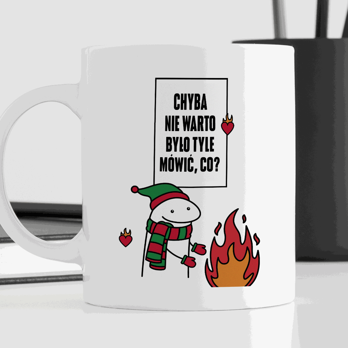 Kubek świąteczny mem "Chyba nie warto było tyle mówić"