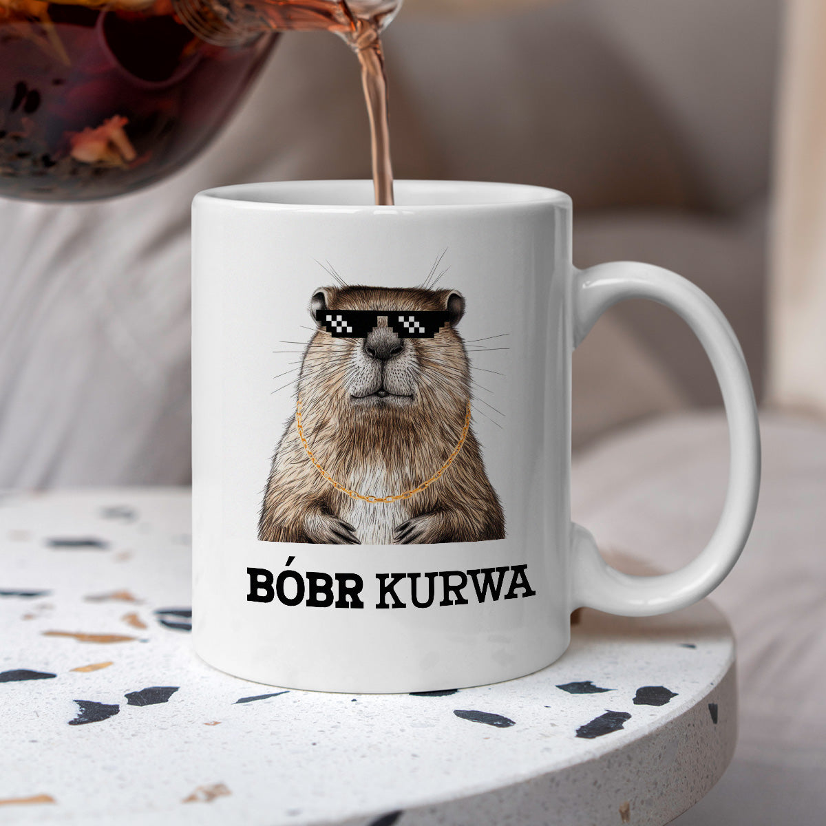Kubek z nadrukiem "Bóbr kurwa" 😎