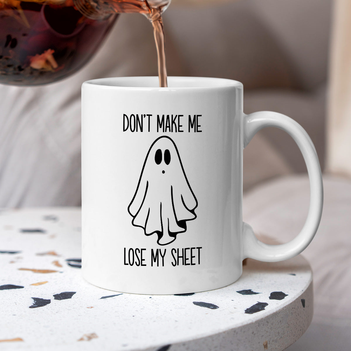 Kubek z nadrukiem "Don't make me loose my sheet"