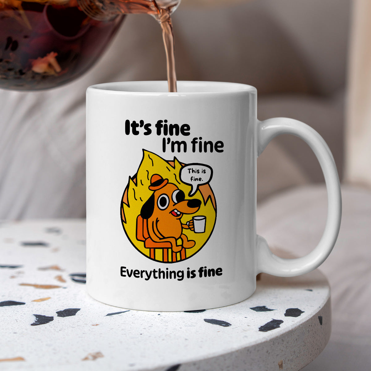 Kubek z nadrukiem - "It's fine, I'm fine, Everything is fine"