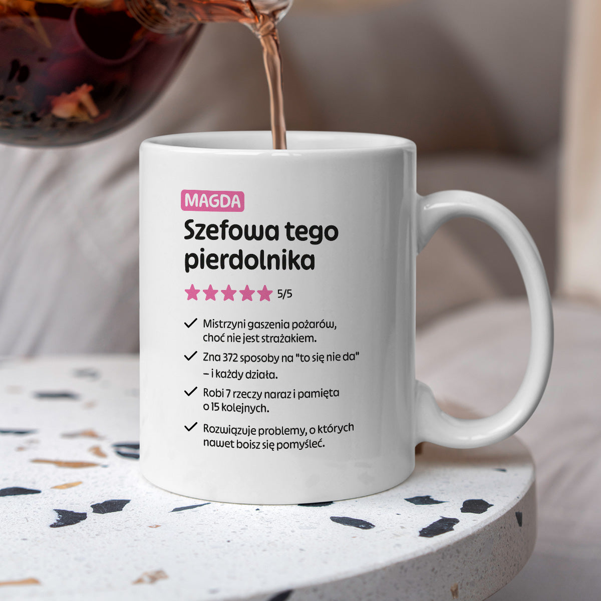 Kubek spersonalizowany z nadrukiem "Szefowa tego pierdolnika"