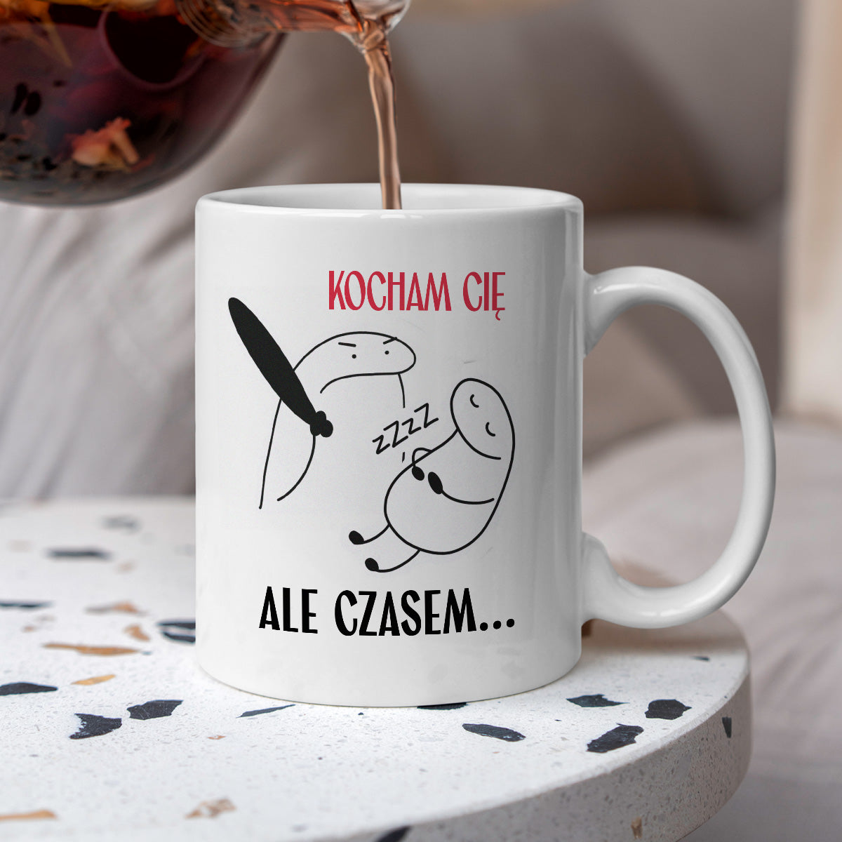 Kubek z nadrukiem "Kocham Cię, ale czasem..." - WALENTYNKI