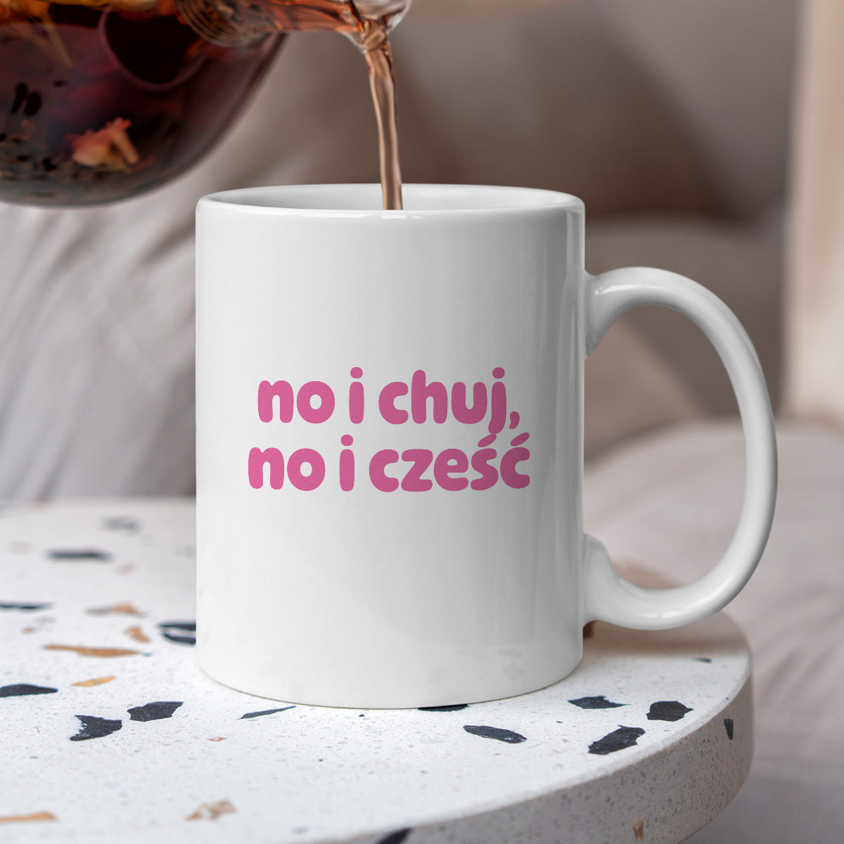 Kubek z nadrukiem "no i chuj no i cześć"