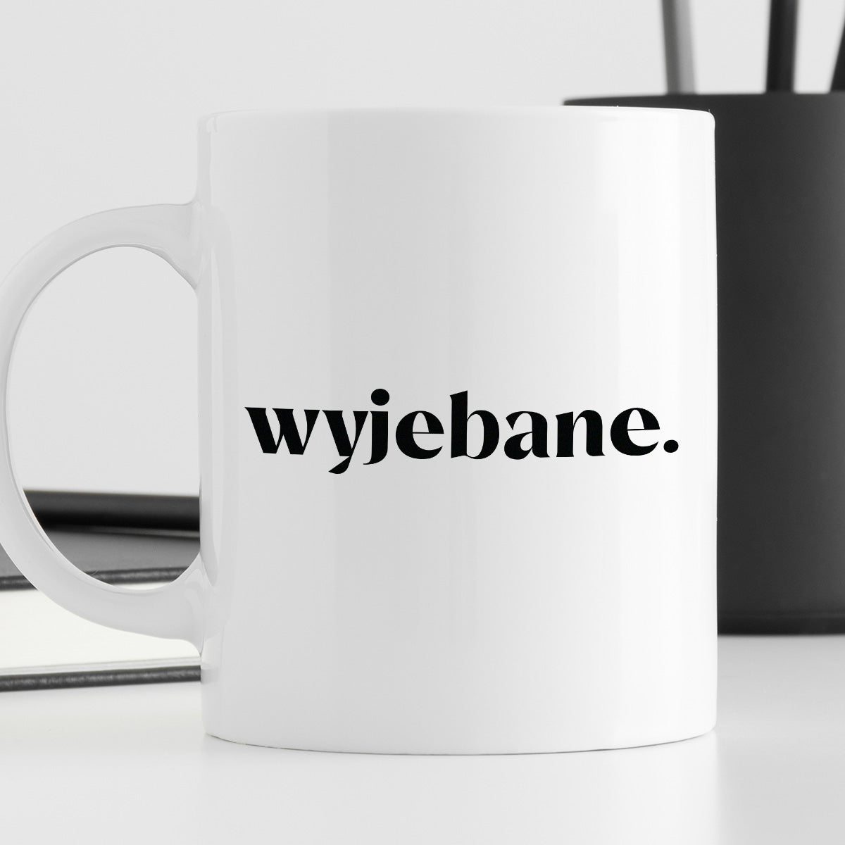 Kubek z nadrukiem "wyjebane."