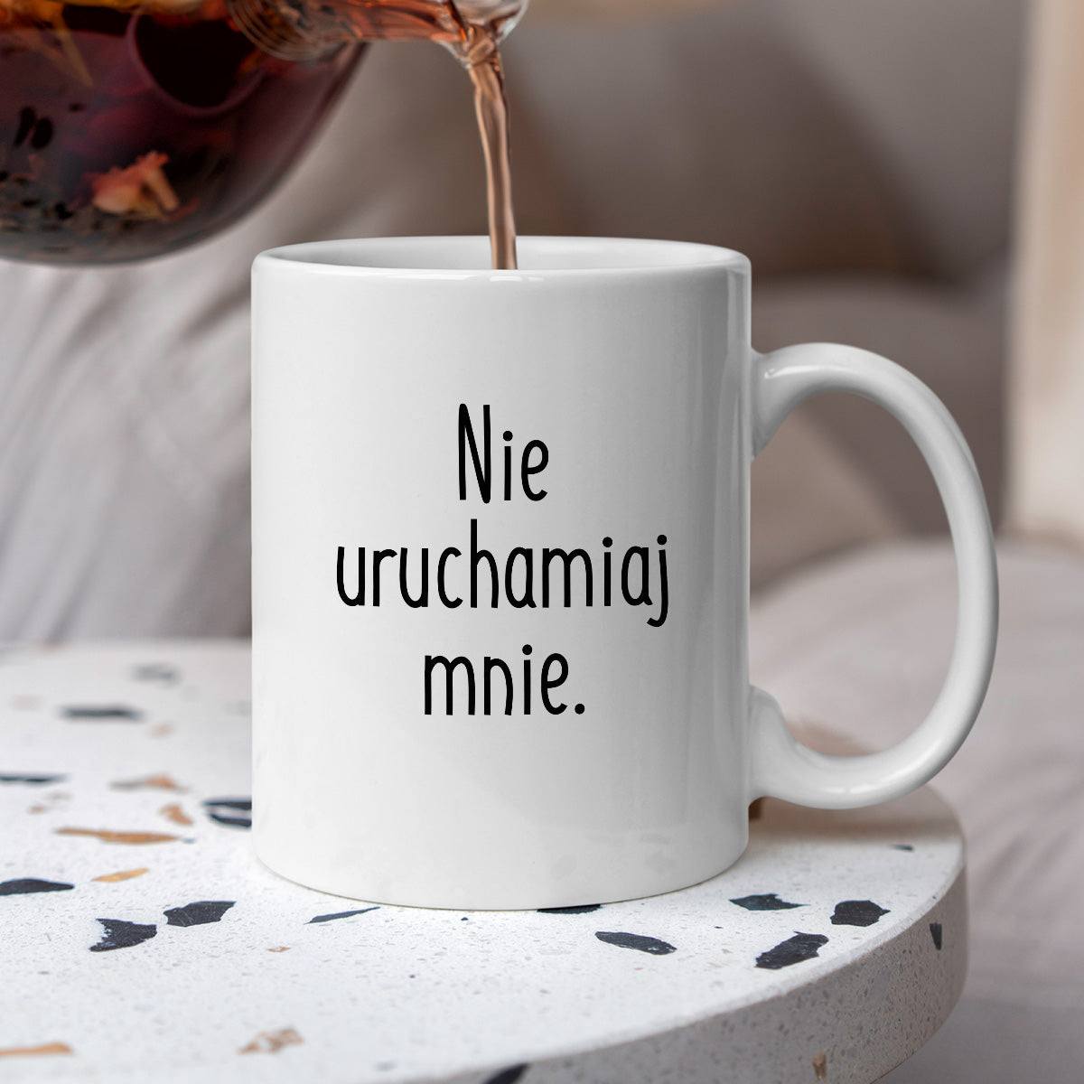 Kubek z nadrukiem "Nie uruchamiaj mnie" FB