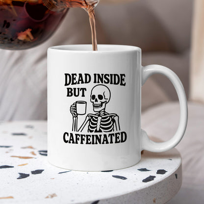 Kubek z nadrukiem "Dead inside but caffeinated"