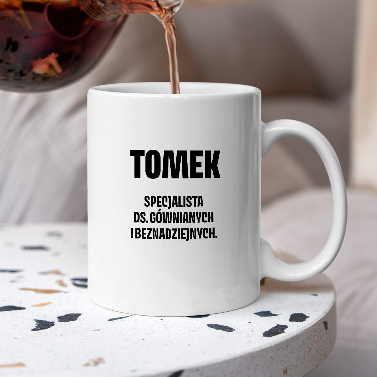 Kubek z IMIENIEM - "Specjalista ds. gównianych i beznadziejnych"
