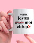 Kubek spersonalizowany z nadrukiem "Jesteś (swój) mój chłop ❤️"