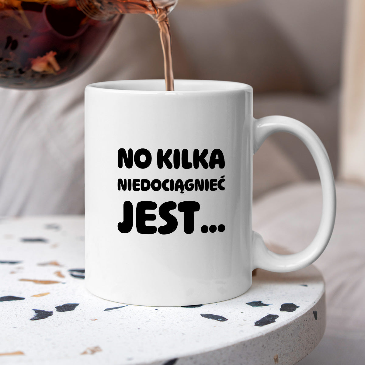 Kubek z nadrukiem - "No kilka niedociągnięć jest..."