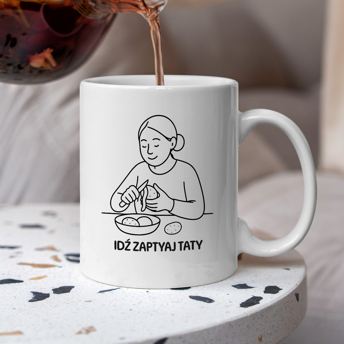 Kubek z nadrukiem "Idź zapytaj Taty" - Cytaty MAMY - DZIEŃ MAMY
