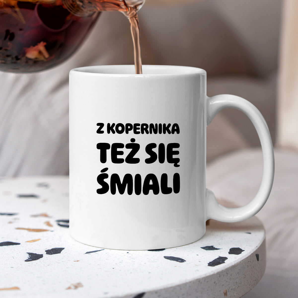 Kubek z nadrukiem - "Z Kopernika też się śmiali"
