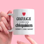 Kubek z nadrukiem "Gratulacje za bycie moim chłopakiem - zajebisty z C
