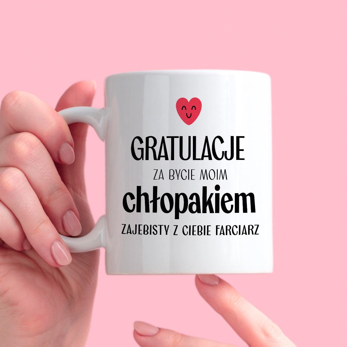 Kubek z nadrukiem "Gratulacje za bycie moim chłopakiem - zajebisty z C