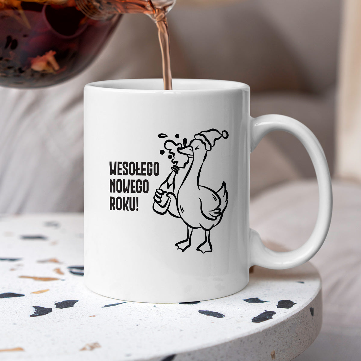 Kubek świąteczny z GĄSKĄ - "WESOŁEGO NOWEGO ROKU"
