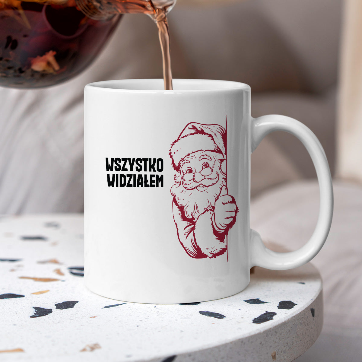 Kubek świąteczny z Mikołajem "Wszystko widziałem"