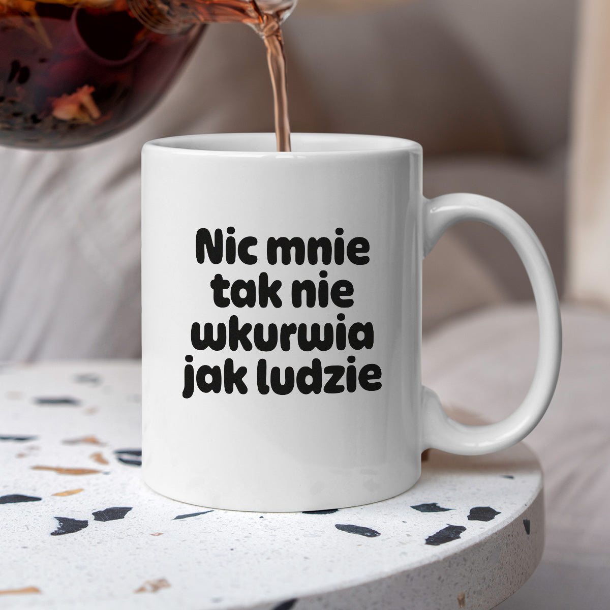 Kubek z nadrukiem - "Nic mnie tak nie wkurwia jak ludzie"