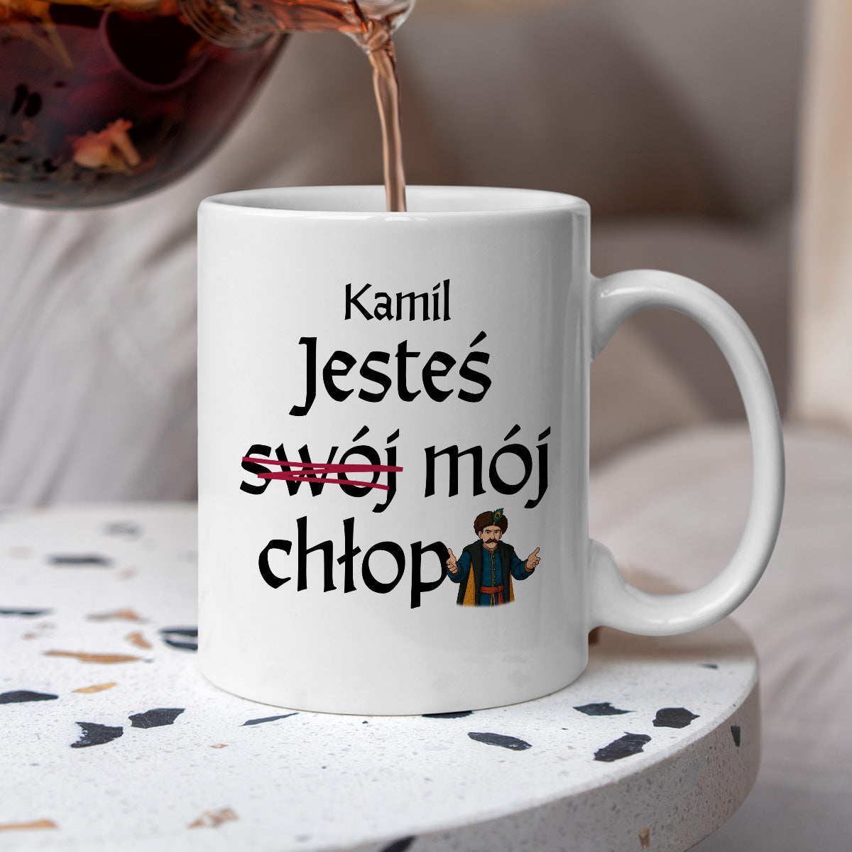 Kubek z nadrukiem "Jesteś (swój) mój chłop" SPERSONALIZOWANY v2