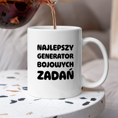 Kubek z nadrukiem - "Najlepszy generator bojowych zadań"