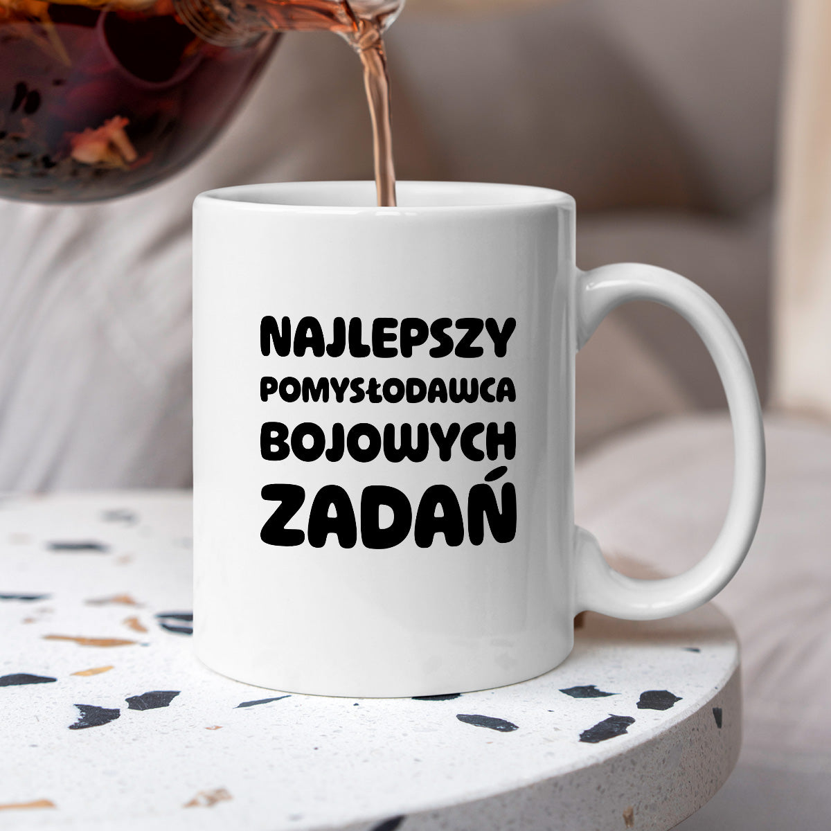 Kubek z nadrukiem - "Najlepszy pomysłodawca bojowych zadań"