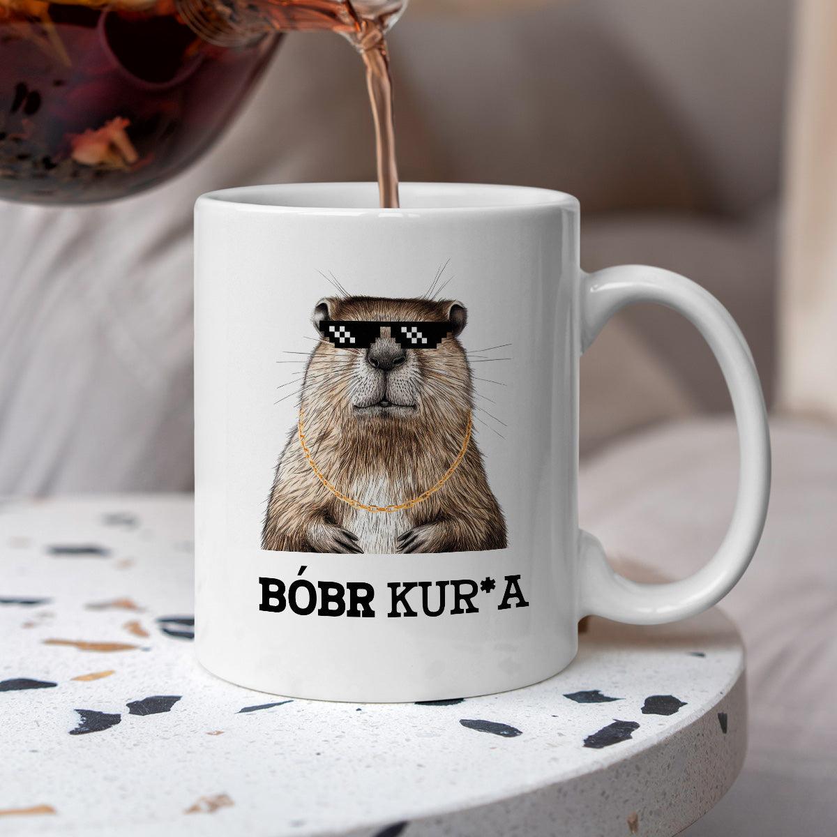 Kubek z nadrukiem "Bóbr kur*a"