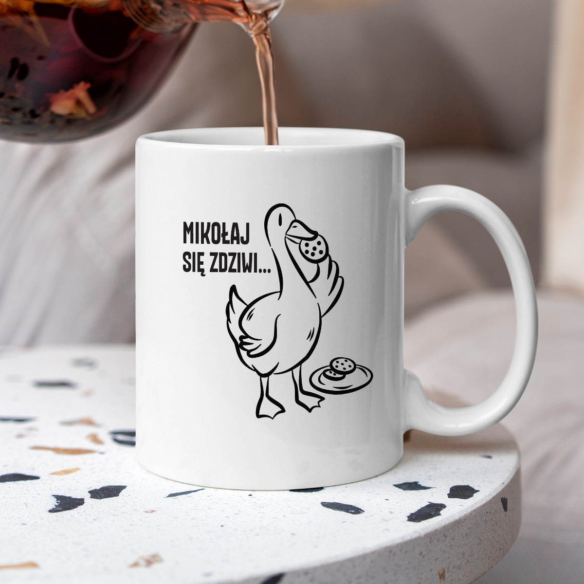 Kubek świąteczny z GĄSKĄ - "MIKOŁAJ SIĘ ZDZIWI"