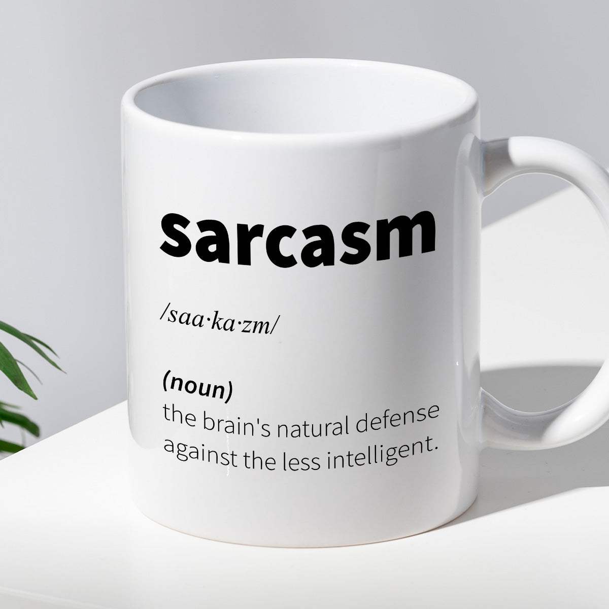 Kubek z nadrukiem "Sarcasm (noun) - vocabulary"