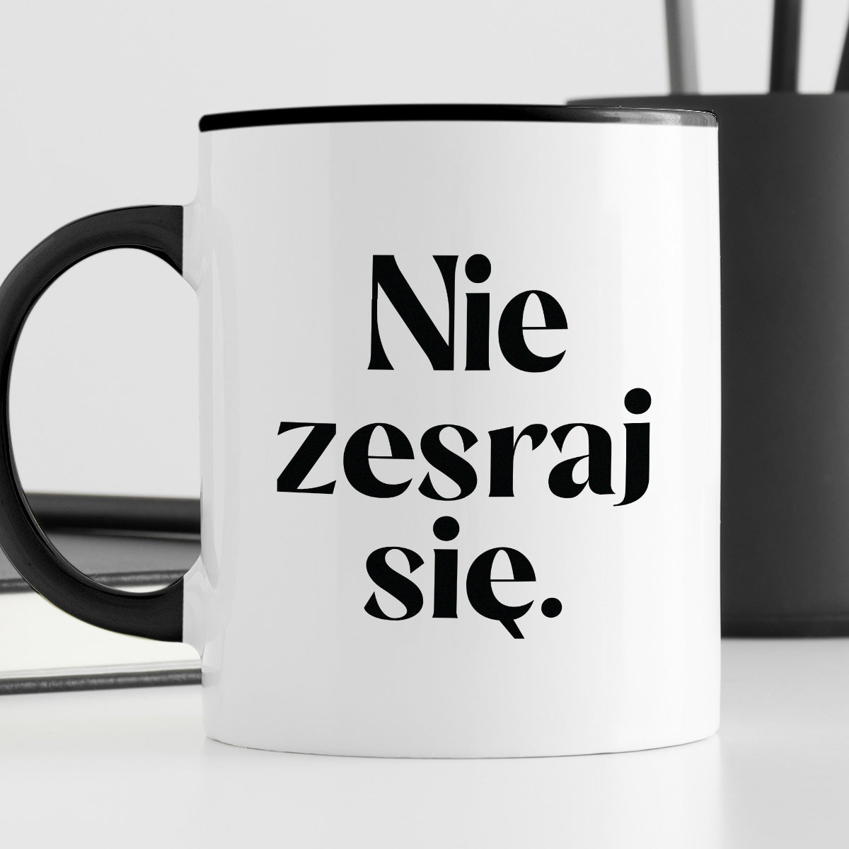 Kubek z nadrukiem "Nie zesraj się!" 330 ml